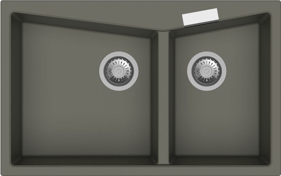 macart harmony 80x50 drop-in, double kitchen sink granite grey